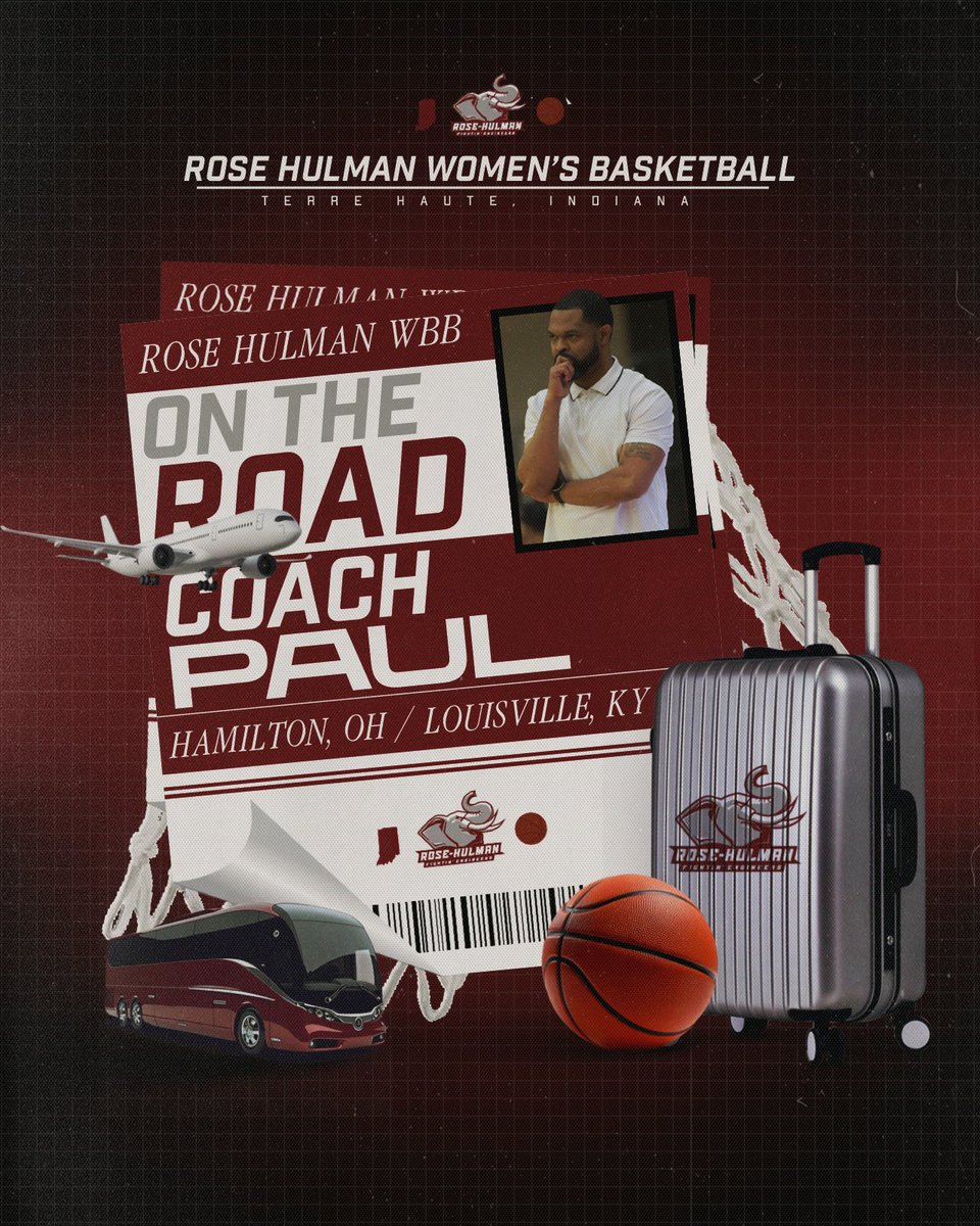 rhit_wbball's tweet photo. โ๏ธ๐ On the Road Again!
Coach Gabby & Coach Paul are headed to Hamilton, OH and Louisville, KY this weekend!
Canโt wait to see the future engineers in action ๐ง๐
Send us your schedule โ weโre coming to support YOU!
#RoseReady #FindYourFit #WBB #EngineerUp #OnTheRoad https://t.co/oxlR49oEcz