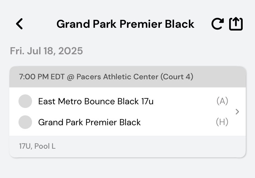 Schedule this weekend for the Prep Hoops National Open Championship:
Bracket play on Saturday and Sunday TBD. (Will post it asap)
<a href="/coachgrubaums/">coach g</a> <a href="/nbvlinoz/">Chris O</a>