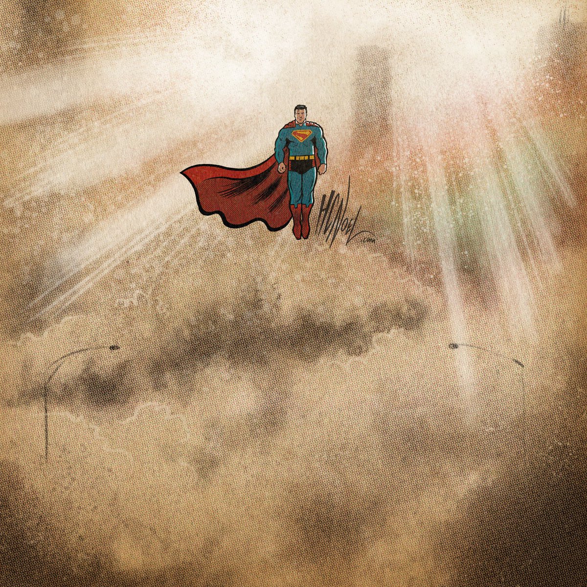 hcnoel's tweet image. Up in the sky. Drew one of my favorite moments from the new @Superman movie. @DCOfficial @JamesGunn #SupermanMovie #Superman