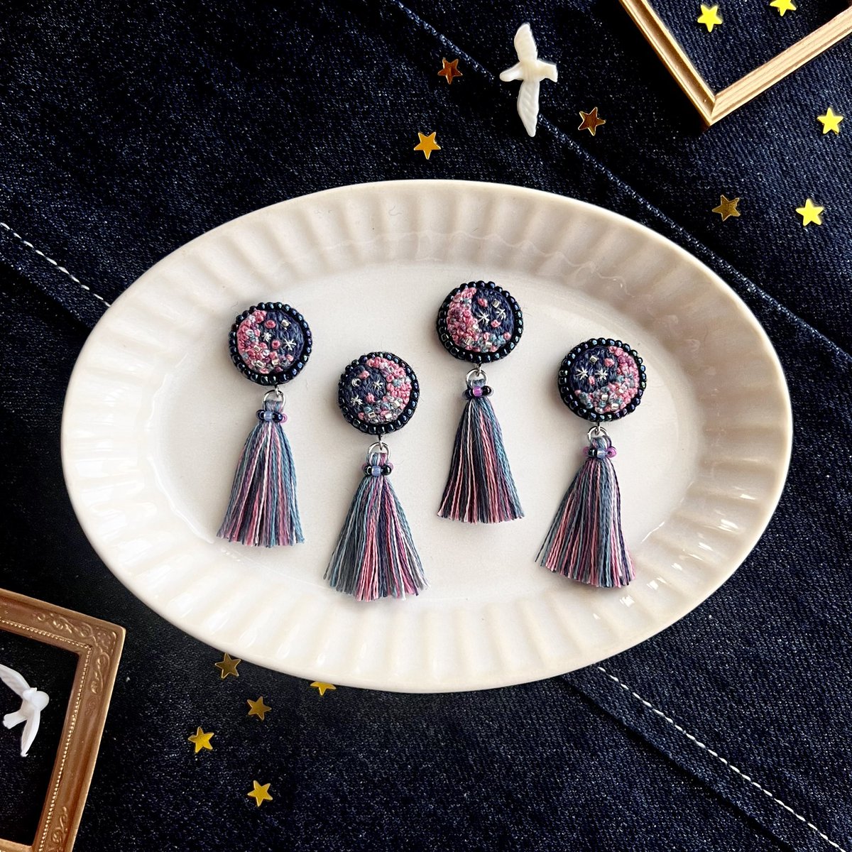 mimily_wicket's tweet image. #こういうの好きだよって人RT
夜空にとけるpink moon 🌙* :゚
手刺繍のアクセサリーです🙌