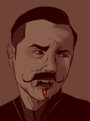 thinking abt Once Bitten again so here’s a quick vampire Robotnik doodle