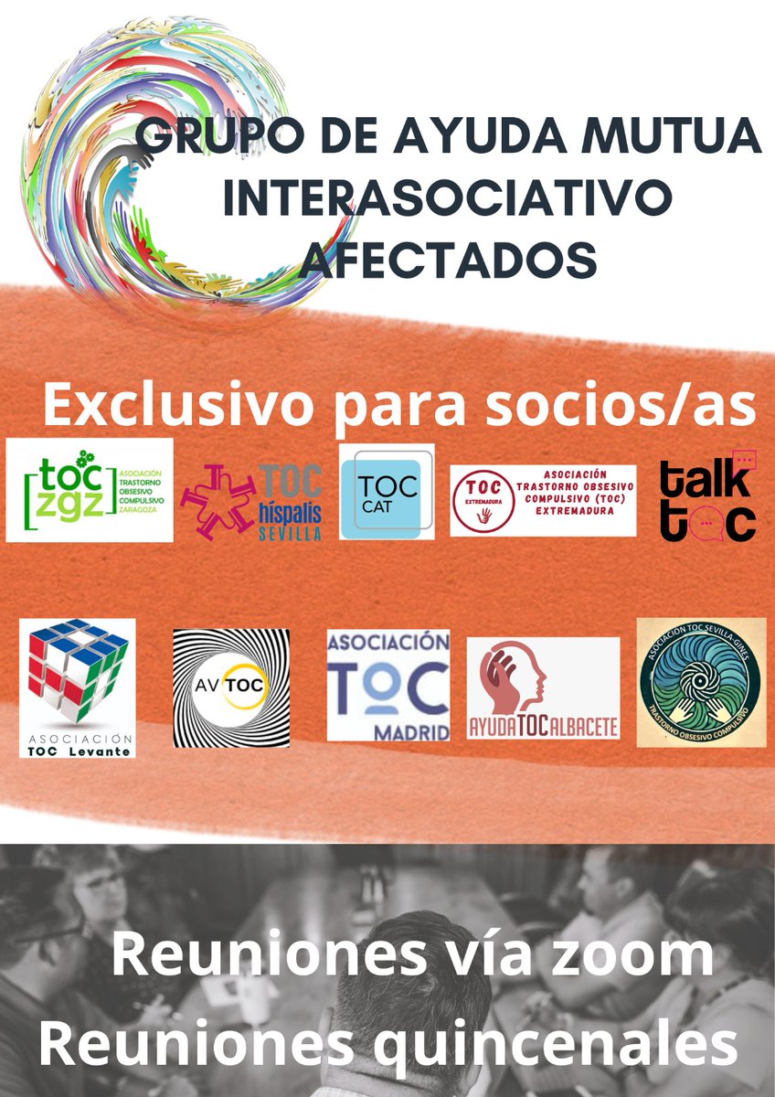 Próximas fechas del Grupo de Ayuda Mutua (GAM) Interasociativo para personas afectadas de #TOC <a href="/TocCatalunya/">Associació TOC Catalunya</a> <a href="/saludmental_ar/">Salud Mental Aragón</a>