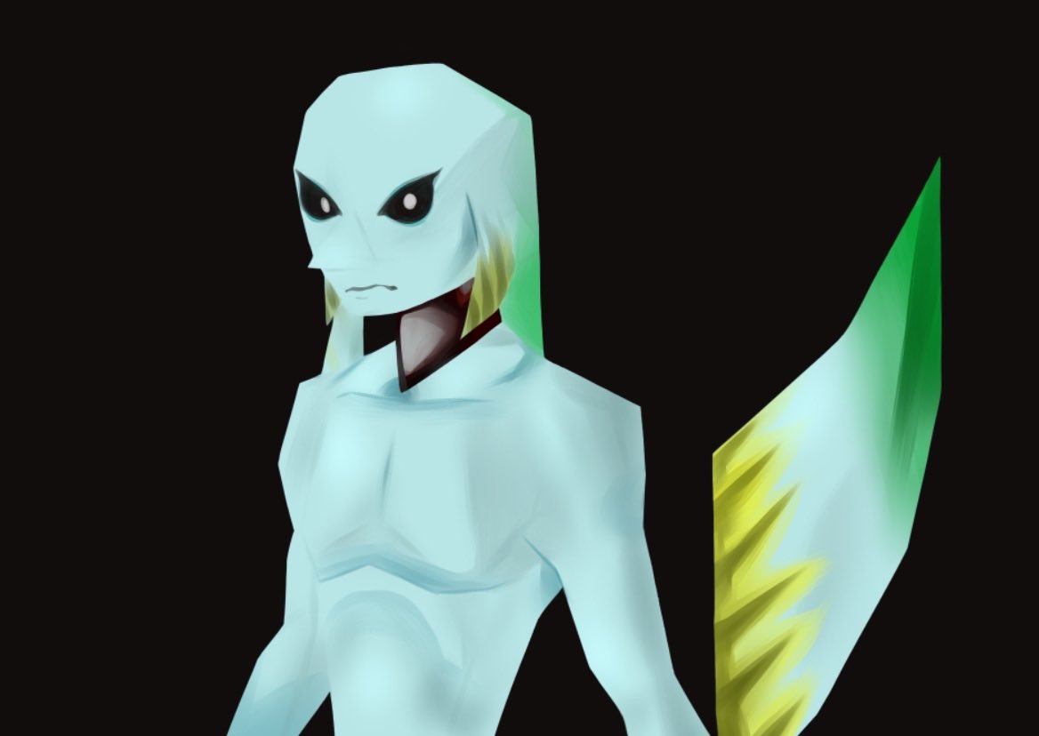 tiperukoch's tweet image. drawing i made 4 years ago that i never posted back then but still like. low poly zora link art study
