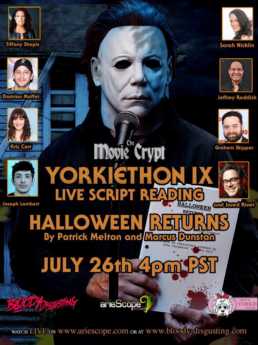 Don’t miss the LIVE reading of Melton &amp; Dunstan’s never produced HALLOWEEN RETURNS (2015) during #Yorkiethon9 next weekend!
