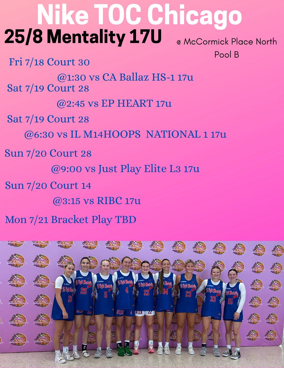 Coaches please come and see us in Chicago. We play uptempo offense and aggressive man to man defense. Our teams have steadily improved throughout the spring and summer. #TOC