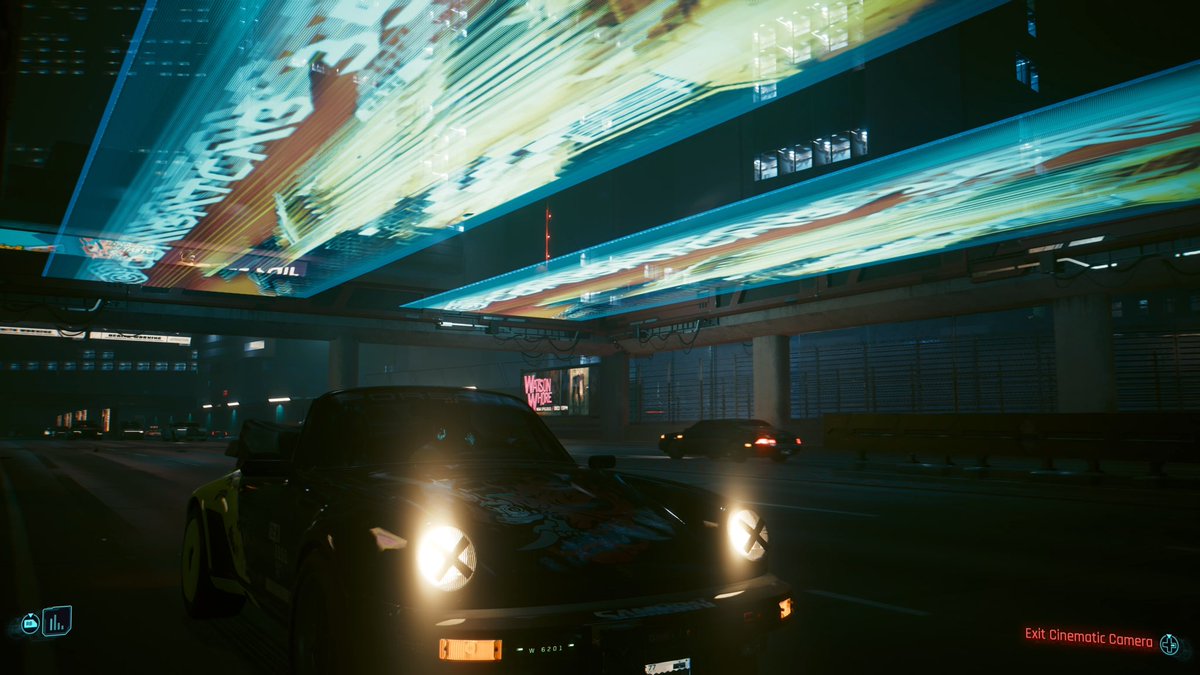 Cyberpunk 2077 doesn’t even need a photo mode.  The new cinematic camera is great. V’s auto driving…not so much.