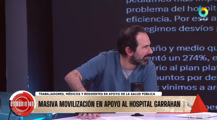 <a href="/soyjuandinatale/">Juan Di Natale</a> <a href="/AteGarrahan/">ATE Garrahan</a> <a href="/Solanopo/">Gabriel Solano</a> <a href="/raultimerman/">Raúl Timerman</a> Gerardo Oroz, Sec. adjunto <a href="/AteGarrahan/">ATE Garrahan</a>, vía Comunistas: "El paro, además de ser una medida de fuerza, para nosotros es un llamado de atención sobre todo lo que está sucediendo".