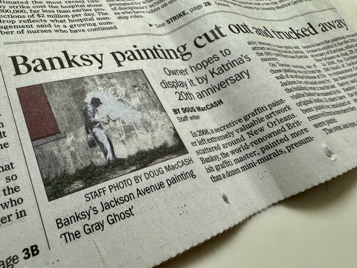 Another big art story … in a newspaper near you.