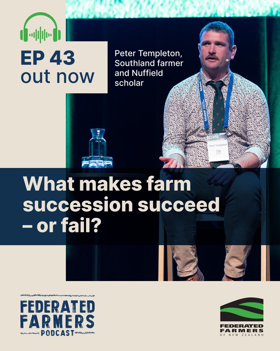 FedFarmers's tweet image. 🎧 EP 43 out now: Peter Templeton, Southland farmer and Nuffield scholar
What makes farm succession succeed – or fail?
LISTEN NOW 🔊
On Spotify: bit.ly/4589uRr
On Apple Podcasts: apple.co/4eUst5z