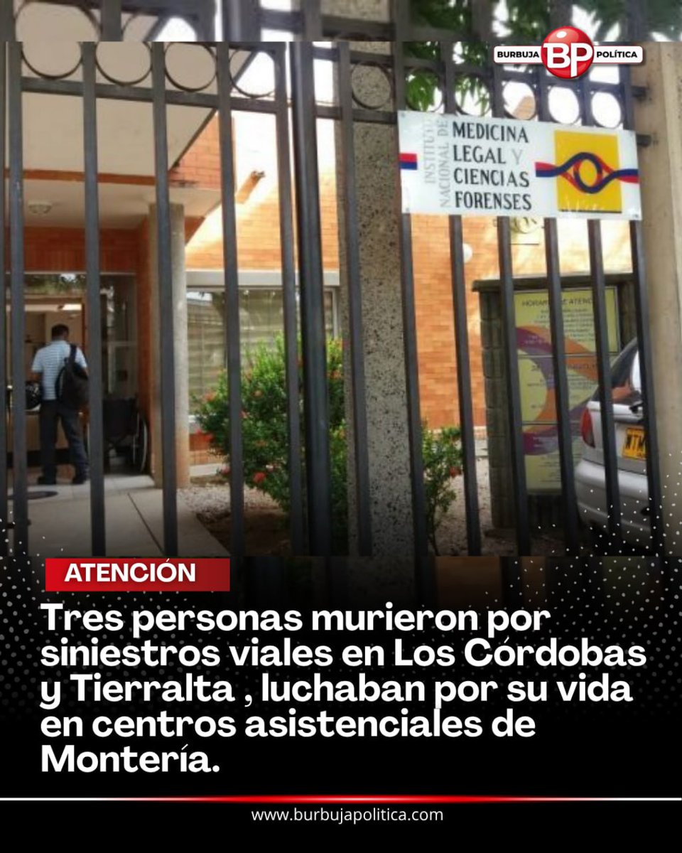 #ViolenciaVial Tres personas murieron por siniestros viales en Los Córdobas y Tierralta. Luchaban por su vida en centros asistenciales de Montería 

Carlos Euclides Pérez Domínguez, un adulto mayor conocido en su comunidad como ‘Tío Carlos’, fue atropellado el 13 de julio en la
