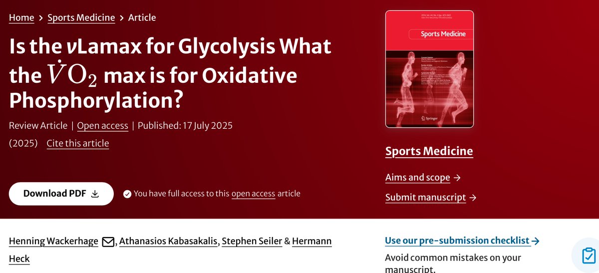 Our open access review on the vLamax is now out! The vLamax was introduced by Alois Mader in 1984 and he proposed a vLamax test in 1994. Due to several limitations, we now propose the vLapeak as a testable estimate.