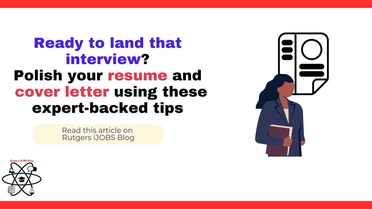 📄 Applying for jobs or internships? Make your resume and cover letter stand out! Check out these expert tips to craft a strong application that gets noticed: grad.rutgers.edu/news/resume-an…

#RutgersiJOBs #CareerTips #RutgersGrad #JobSearch #CareerReady #ResumeTips #CoverLetterTips
