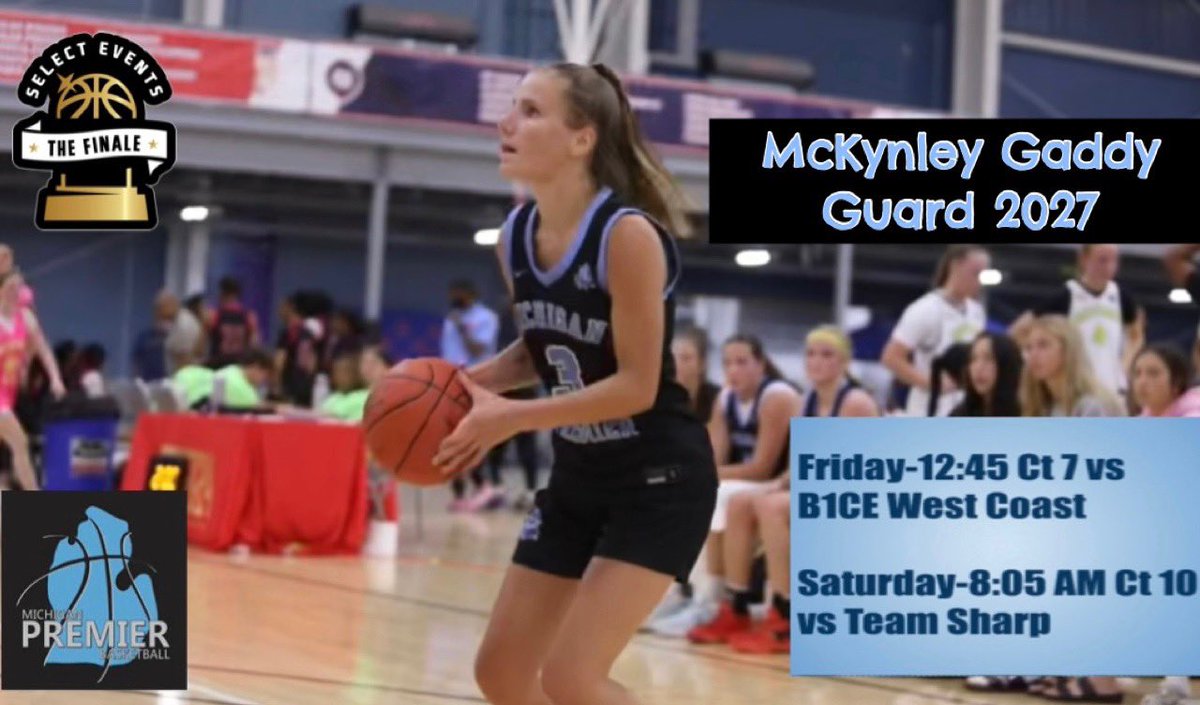 McKynley Gaddy (@gaddymckynley) on Twitter photo Here is my teams schedule for The Finale in Hamilton, Ohio! Come take a look at us playing! <a href="/MIpremierbball/">Michigan Premier</a> <a href="/MPremier2727782/">MiPremier27</a> <a href="/MCGirlsHoops1/">MC Girls Hoops</a> Here is my teams schedule for The Finale in Hamilton, Ohio! Come take a look at us playing! <a href="/MIpremierbball/">Michigan Premier</a> <a href="/MPremier2727782/">MiPremier27</a> <a href="/MCGirlsHoops1/">MC Girls Hoops</a>