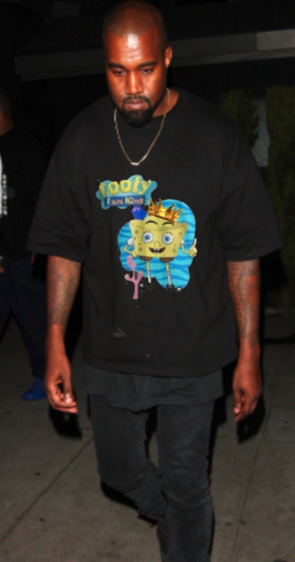 ToolyKing's tweet photo. BREAKING NEWS: KANYE WEST JUST GOT SPOTTED IN LA WITH A TOOLY I AM KING SHIRT   HE KNOWS WHO THE REAL $DOGE IS https://t.co/GLHlnhQc9B