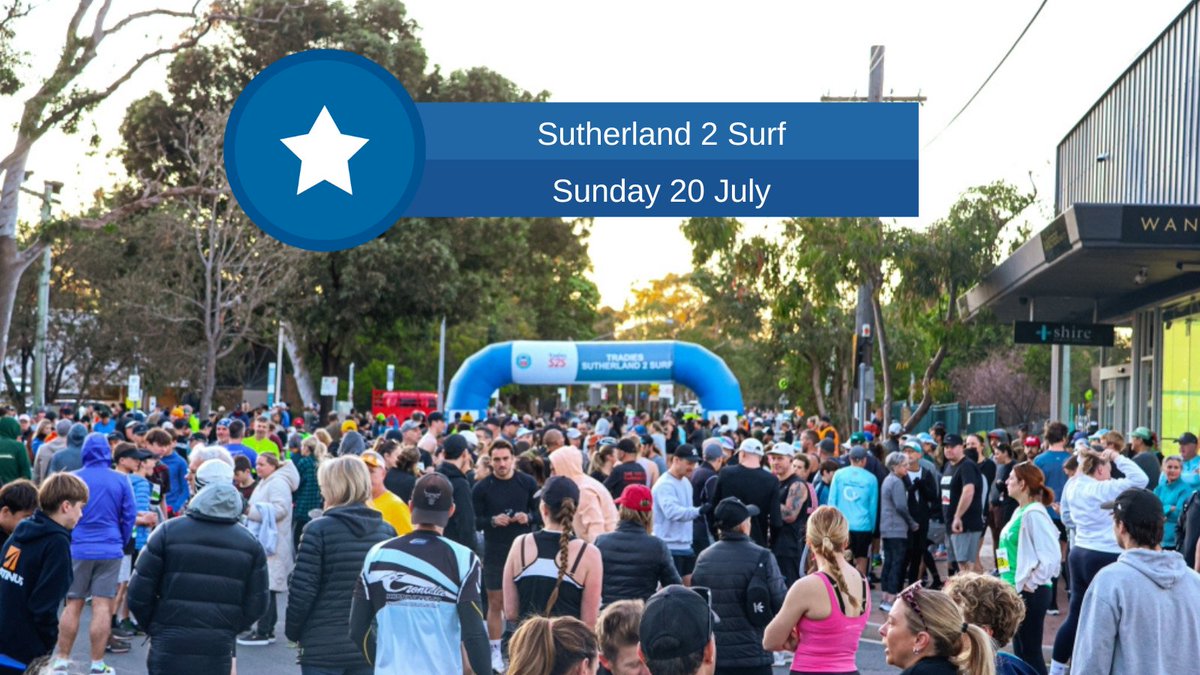 LiveTrafficSyd's tweet photo. 🏃 On Sunday, 7,000 people will be taking part in Sutherland 2 Surf!

🚧 Roads will close from 5am, with diversions in place. Plan ahead &amp; allow extra travel time as a speed reduction will be in place westbound on the Kingsway

🔗 For more info 👇 https://t.co/seVmE8FXau https://t.co/vrGhVrPZB7