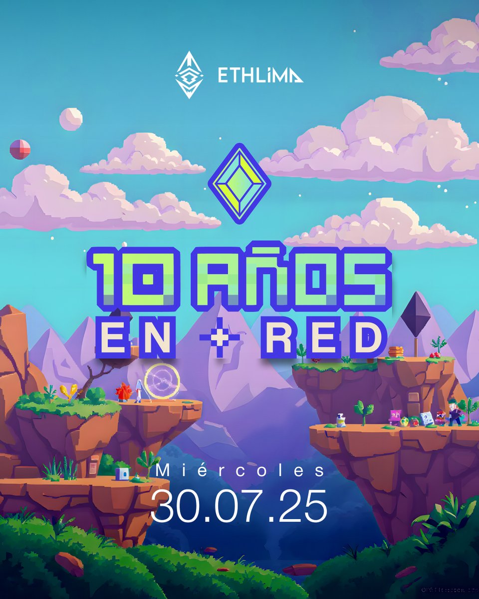 𝐄𝐭𝐡𝐞𝐫𝐞𝐮𝐦 𝐜𝐮𝐦𝐩𝐥𝐞 𝟏𝟎 𝐚𝐧̃𝐨𝐬🥳

Celebraremos como empezó todo: ¡Jugando y pensando en la comunidad!🎉

📍 Lima | 🗓️ 30 de julio | 🕕 6:30 p.m. – 10:00 p.m.
💥 Comunidad, innovación… ¡y juegos! 🎮
🎟️ Regístrate→ lu.ma/ni4cbjda

#Ethereum #EventosCripto