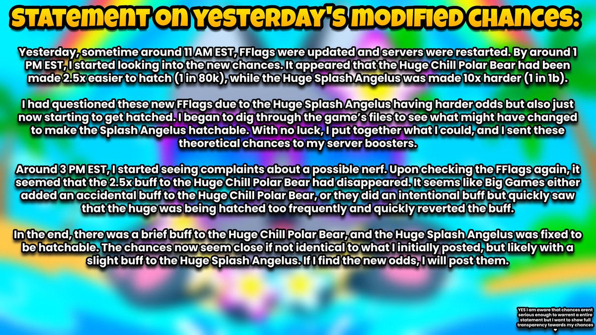 EverlineLeaks's tweet image. Statement on yesterday&apos;s modified chances: