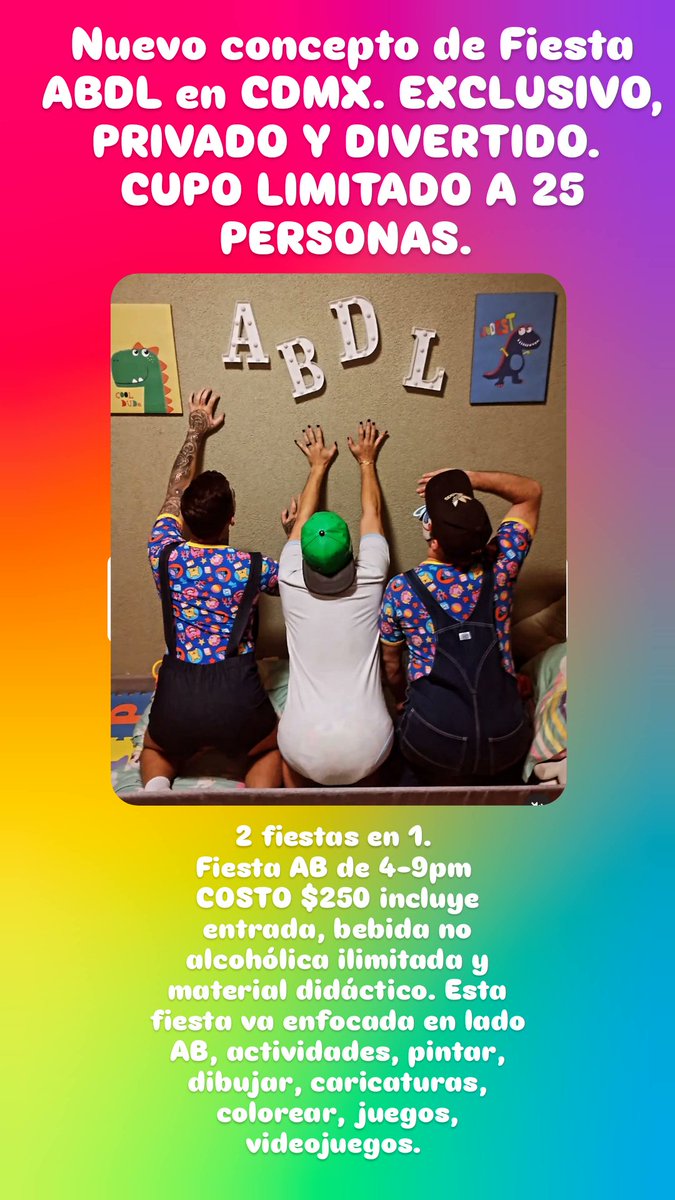 Nuevo concepto de fiesta ABDL en CDMX. 2 Fiestas 1 día. 
.
.<a href="/abdlmarck/">Dlmarck</a> <a href="/abdlmarck1/">Abdlmarck1</a>
.
#abdl #diaperlover #diapermexico #abdlmexico #fiestabdl #eventoabdl #ageplaymexico #diaperparty