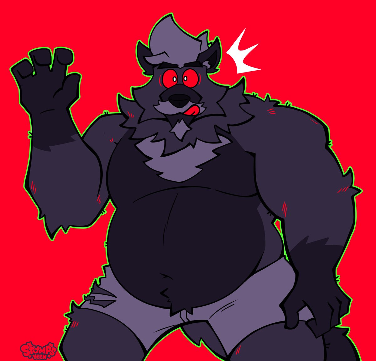 StompsYeen's tweet image. Silly werewolf man 🐺