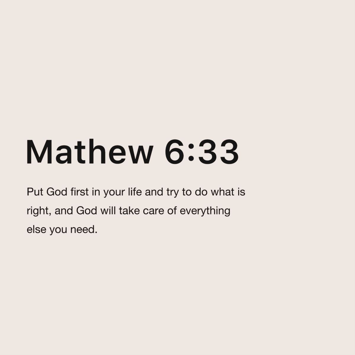 Matthew 6:33