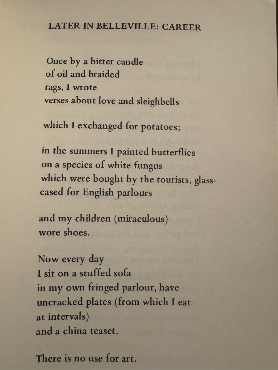 maureenthorson's tweet image. “I wrote verses about love and sleighbells.” A poem by Margaret Atwood.
