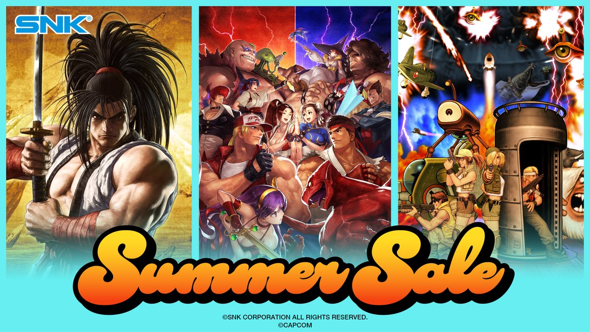 SNKPofficial's tweet image. 🍉 🌟Summer Sale Now On!🌟 🍉
SAMURAI SHODOWN is 85% OFF on PlayStation Store, Xbox, and Epic Games Store‼
Also, SNK VS. CAPCOM SVC CHAOS is on sale on Steam, PlayStation Store, and Nintendo eShop 🎉
🛍️ Other popular titles are also part of the sale!
✅ Check each store for…