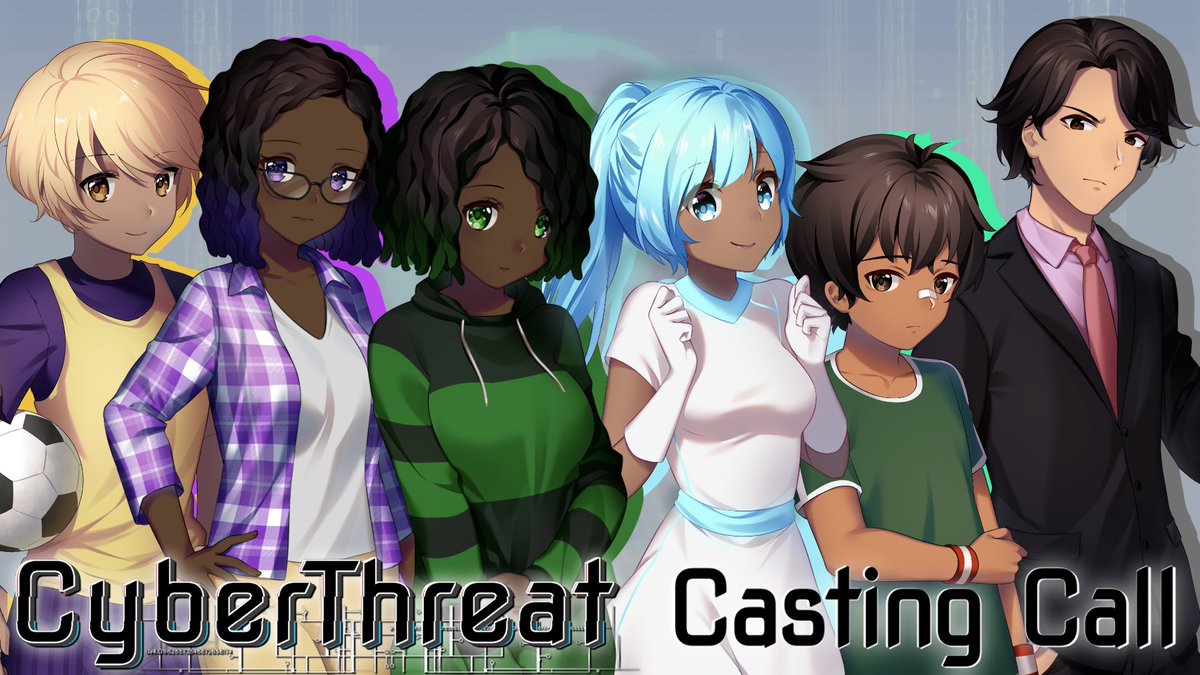 NSIPstudio's tweet image. 🚨ATTENTION VOICE ACTORS🚨
We'll soon be casting SIX new characters for indie JRPG/life-sim game, @cyberthreatgame!
Includes major roles:
> MAYA, aka JUSTICE, a new playable Hacker!
> MYSTY
> AYISHA
Also new secondary roles: Arturo, Iris and Isaac!
Stay tuned for details! 👀