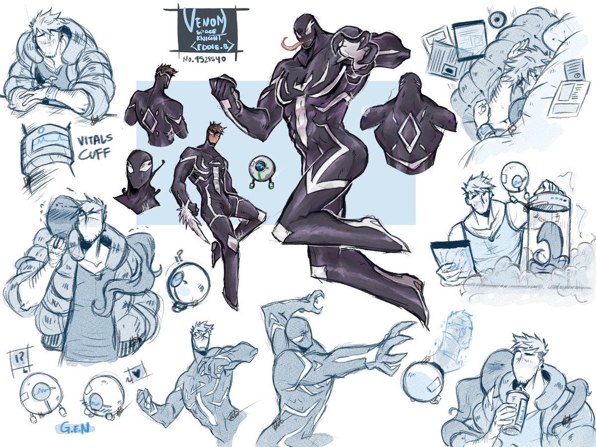 halhalhalu22's tweet image. Venom space knight but with Eddie Brock instead [and a robo assistant too] 🌟🌟🌟

#venom #Marvel #venomxeddie #EddieBrock #spaceknight #au