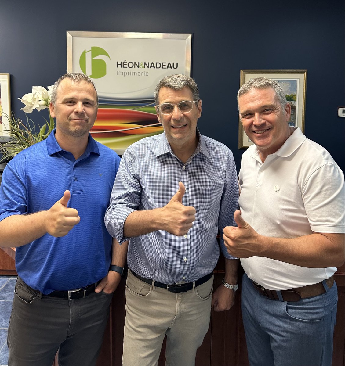 E_Duhaime's tweet image. Visite cet après-midi de l’imprimerie #1 à Victoriaville, Héon & Nadeau.
Merci aux frères Charles et David de m’avoir présenté leurs employés et de me sensibiliser à leur réalité.
J’adore rencontrer de dynamiques entrepreneurs à la tête d’une entreprise en affaires depuis 1938.…
