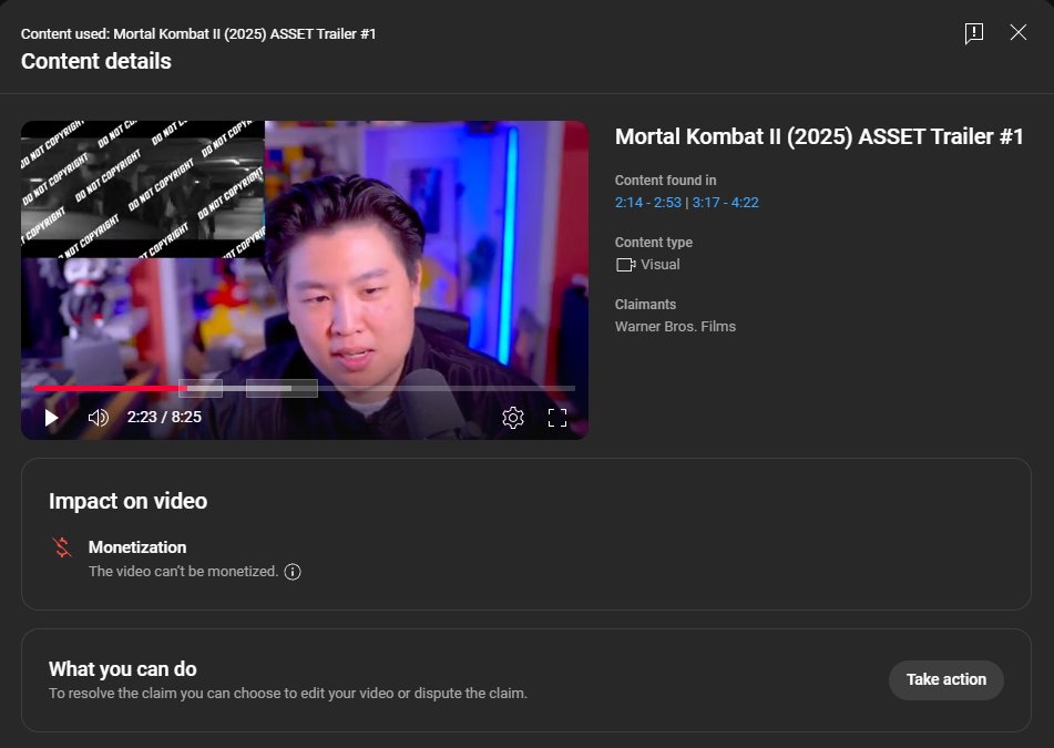 unCAGEDgamez's tweet image. I just want to show you how many attempts I tried making to avoid my Mortal Kombat 2 reaction video from getting copyrighted... The second picture is my last try before giving up, where it's me watching a blob of pixels on mute, AND IT STILL GOT COPYRIGHTED!
I just want to…