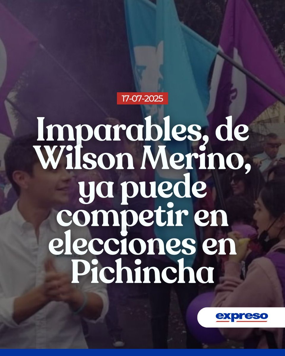 El CNE sesionó el 17 de julio y resolvió sobre la inscripción del movimiento Imparables, liderado por el concejal quiteño Wilson Merino, en el registro de organizaciones políticas del país.

Detalles👉 bit.ly/40MNhWT