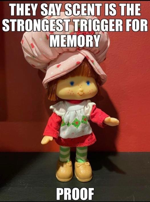 realbobandbrad's tweet image. One whiff of that sweet artificial strawberry scent and BOOM—you&apos;re 8 years old again, wearing jelly sandals and watching Saturday morning cartoons.

Who else remembers that magical smell?
Tag someone who had one!
#StrawberryShortcake #NostalgiaHit #MemoryUnlocked #ScentMemory