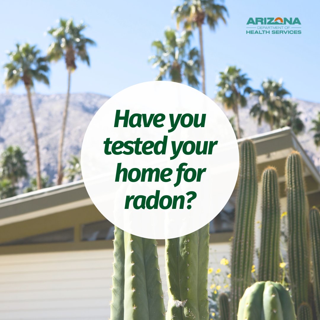 AZDHS's tweet image. You can’t see it. You can’t smell it. But radon could be in your home!

Take action with a free radon test kit from ADHS: azdhs.gov/BRCRadonTest
