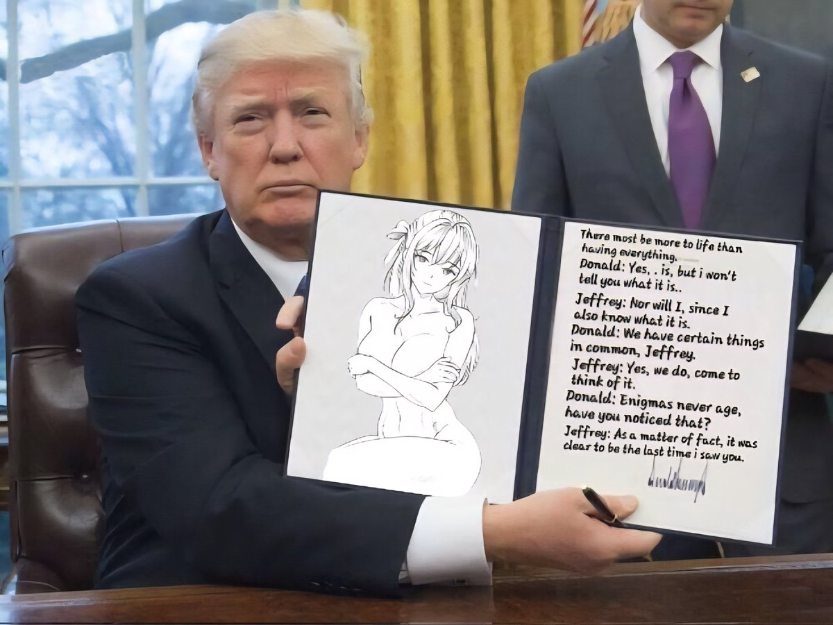JonIsTheFuture's tweet image. 🚨BREAKING🚨
The rumors from @WSJ are true.
First images of Trump's letter to Jeffrey Epstein: