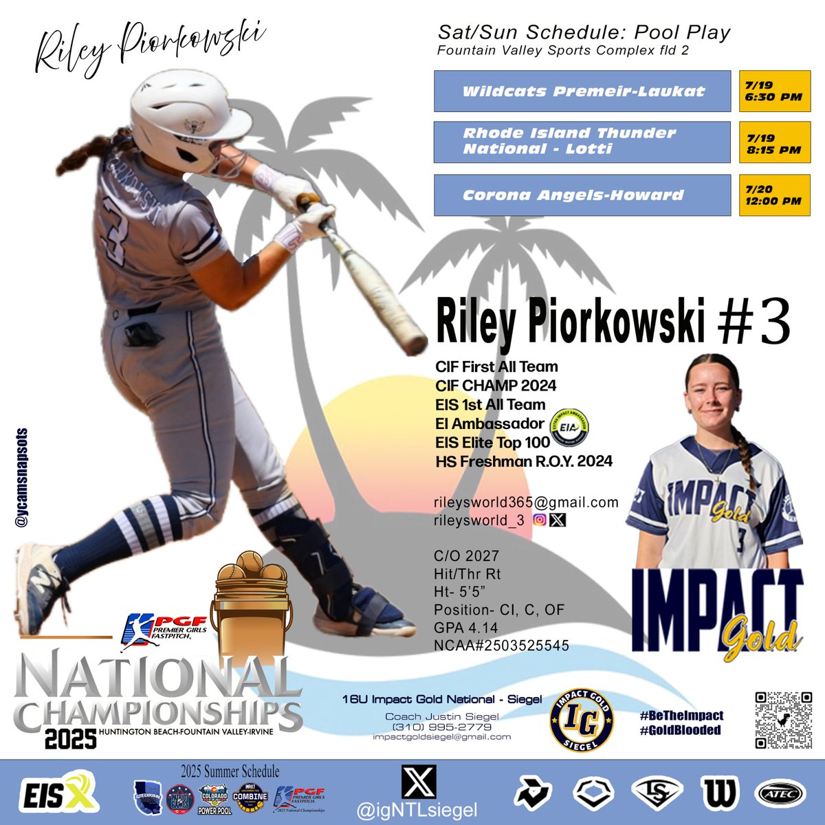 Riley Piorkowski (@rileysworld_3) on Twitter photo On Deck: PGF Nationals!
My crew and I are ready to battle!!
Let's Go Impact!
<a href="/PGFnetwork/">PGF</a>
<a href="/Coach_Ladino/">Jon Ladino</a>
<a href="/coachalyssarazo/">Alyssa Razo</a>
<a href="/mzerkleee/">Morgan Zerkle</a> <a href="/UKCoachLawson/">Rachel Lawson</a> <a href="/CoachLarissaA/">Larissa Anderson</a> <a href="/CoachBella42/">Bella Norton</a>
<a href="/NateTompkins/">Coach Nate</a>
<a href="/WellsBethaney22/">Bethaney Wells</a>
<a href="/Coach_Jo_Evans/">Jo Evans</a>
<a href="/DukeCoachYoung/">Marissa Young</a>
<a href="/CoachDeifel/">Courtney Deifel</a>
<a href="/CoachDStenger/">Danielle Stenger</a> On Deck: PGF Nationals!
My crew and I are ready to battle!!
Let's Go Impact!
<a href="/PGFnetwork/">PGF</a>
<a href="/Coach_Ladino/">Jon Ladino</a>
<a href="/coachalyssarazo/">Alyssa Razo</a>
<a href="/mzerkleee/">Morgan Zerkle</a> <a href="/UKCoachLawson/">Rachel Lawson</a> <a href="/CoachLarissaA/">Larissa Anderson</a> <a href="/CoachBella42/">Bella Norton</a>
<a href="/NateTompkins/">Coach Nate</a>
<a href="/WellsBethaney22/">Bethaney Wells</a>
<a href="/Coach_Jo_Evans/">Jo Evans</a>
<a href="/DukeCoachYoung/">Marissa Young</a>
<a href="/CoachDeifel/">Courtney Deifel</a>
<a href="/CoachDStenger/">Danielle Stenger</a>