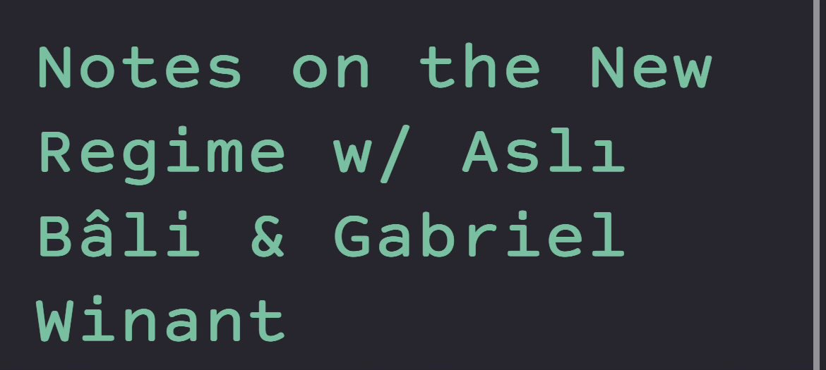 I often say to myself, that <a href="/thedigradio/">The Dig</a> ep was so good I’m gonna listen again. But let’s be real, that doesn’t usually happen. 

However, I did listen 2x to this show with <a href="/gabrielwinant/">gabrielwinant</a> and Asli Bâli. It’s an extraordinarily generative analysis of fascism domestic and global.