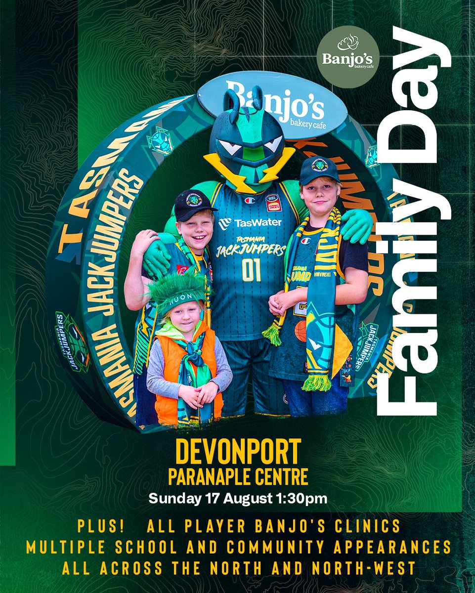 JackJumpers's tweet image. We are heading North for Bulk Nutrients Pre-Season Camp 💪
🚘 Pre-Season Games against the Kings 👑 presented by JMC
🍞 Family Day & Clinics presented by Banjo's
For everything you need to know 👉 jackjumpers.com.au/news/jackjumpe…
Devonport Family Day tickets are on SALE NOW! 🎟…
