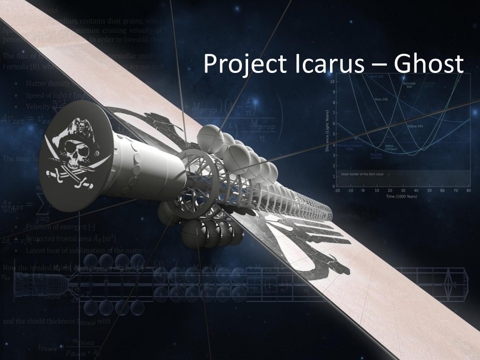 Fusion starships from BIS:
indico.esa.int/event/309/atta…
There's the classic Daedalus, the Icarus pinning its hopes on Ultra-Dense Deuterium, the mind-boggling Firefly and now the 'Ghost' using a plasma-jet magneti-inertial fusion drive to reach 0.05C then stop at its destination.