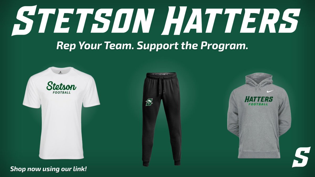 Stetson Football (@stetsonfootball) on Twitter photo 𝐎𝐮𝐫 𝐨𝐧𝐥𝐢𝐧𝐞 𝐬𝐭𝐨𝐫𝐞 𝐢𝐬 𝐥𝐢𝐯𝐞! Use the link to purchase your Hatter Football gear, 10% of sales go back into our program for the first 30 Days!
Don’t wait, get your gear today!
bsnteamsports.com/shop/HattersFB
#GoHatters | #DefendDeLand | #ShopToday
<a href="/StetsonHatters/">Stetson Hatters</a> 𝐎𝐮𝐫 𝐨𝐧𝐥𝐢𝐧𝐞 𝐬𝐭𝐨𝐫𝐞 𝐢𝐬 𝐥𝐢𝐯𝐞! Use the link to purchase your Hatter Football gear, 10% of sales go back into our program for the first 30 Days!
Don’t wait, get your gear today!
bsnteamsports.com/shop/HattersFB
#GoHatters | #DefendDeLand | #ShopToday
<a href="/StetsonHatters/">Stetson Hatters</a>