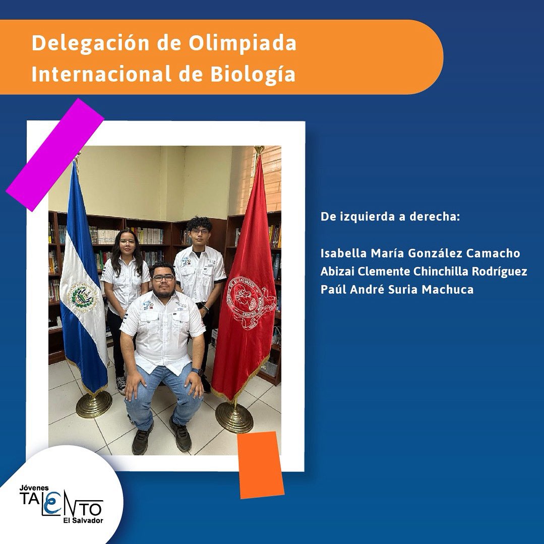 PJOVENESTALENTO's tweet image. 🧬🌿 Presentamos con orgullo a nuestra delegación que representará a El Salvador por primera vez con estudiantes en la Olimpiada Internacional de Biología (IBO). Esta 36.ª edición se llevará a cabo en la Ciudad de Quezon, Filipinas, del 20 al 27 de julio de 2025. ¡Muchos éxitos!