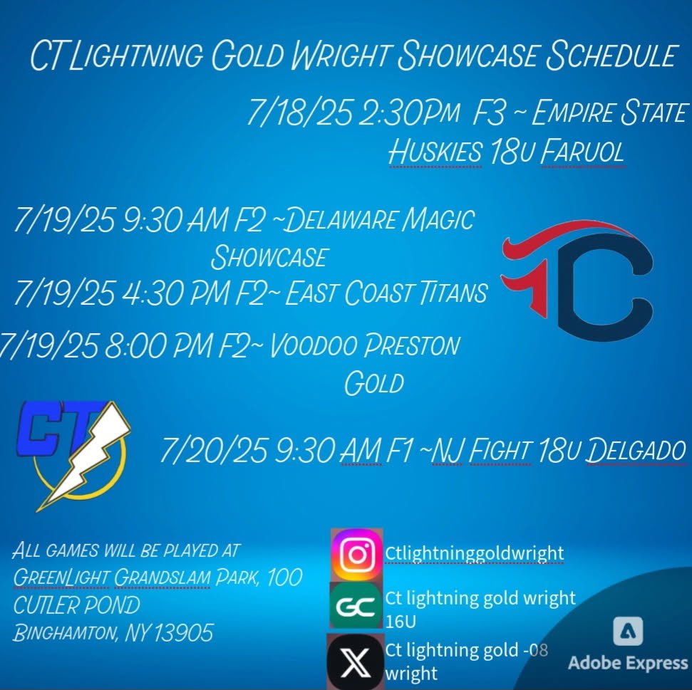 Isabella McCulloch - UNCOMMITTED (@isabellarosesb) on Twitter photo Here’s my schedule for this weekend! Super excited🥎🥎
<a href="/CTLightning08G/">CT Lightning Gold 08- Wright</a> <a href="/Wrightwaytrain5/">Wrightway Training</a> <a href="/Tweedertdd/">Chris Martin</a> Here’s my schedule for this weekend! Super excited🥎🥎
<a href="/CTLightning08G/">CT Lightning Gold 08- Wright</a> <a href="/Wrightwaytrain5/">Wrightway Training</a> <a href="/Tweedertdd/">Chris Martin</a>