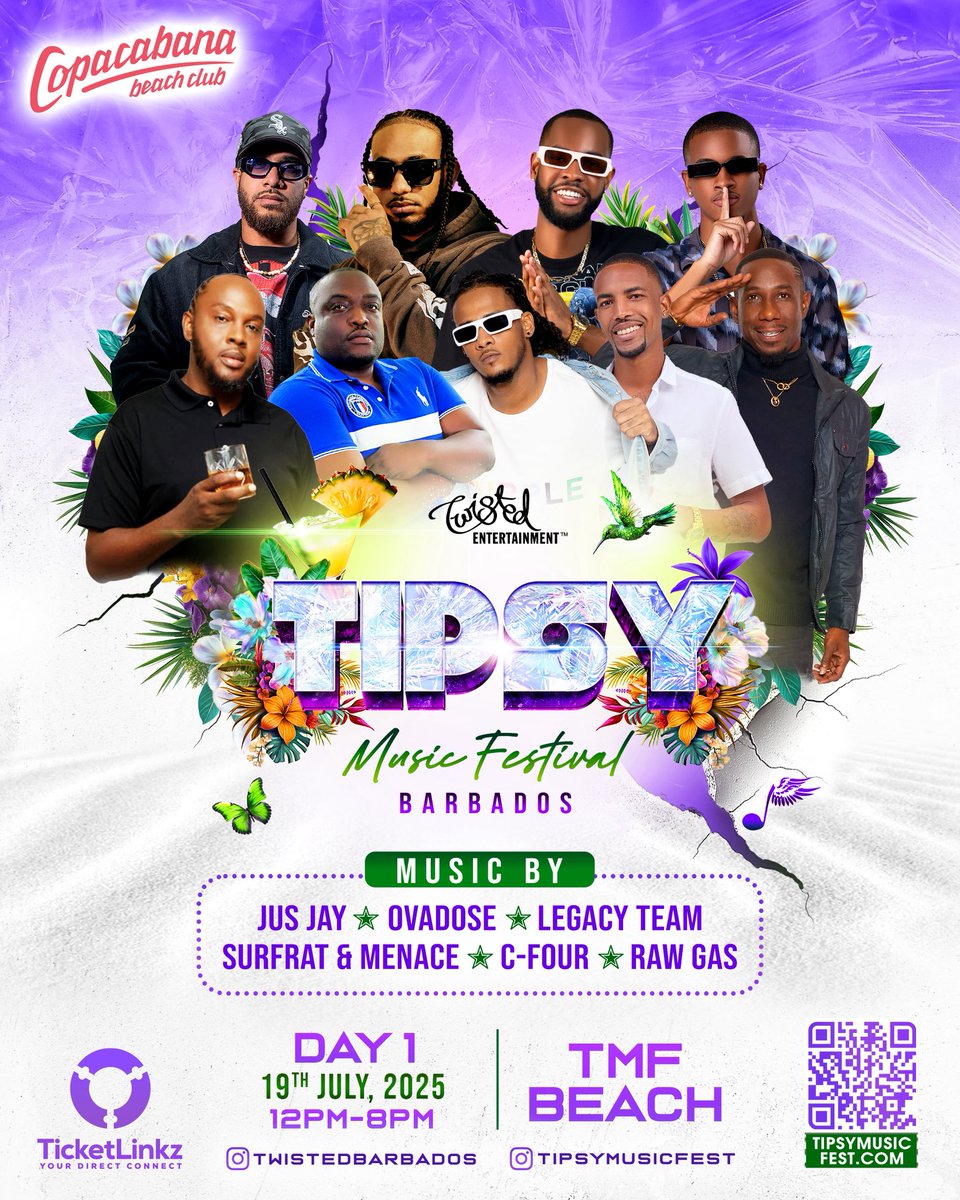 twistedbarbados's tweet image. The beach vibes โbout to be serious! ๐ฎโ๐จ TMF Weekend kicks off on Sat, July 19 with Day 1: beachwear, big vibes and pure bliss ๐๏ธ
Hereโs your DJ lineup
Jus Jay
Ovadose
Surf Rat & Menace
Legacy Team
DJ C Four
Raw Gas
Donโt get caught outside-grab tix NOW cuz entry by ticket only!