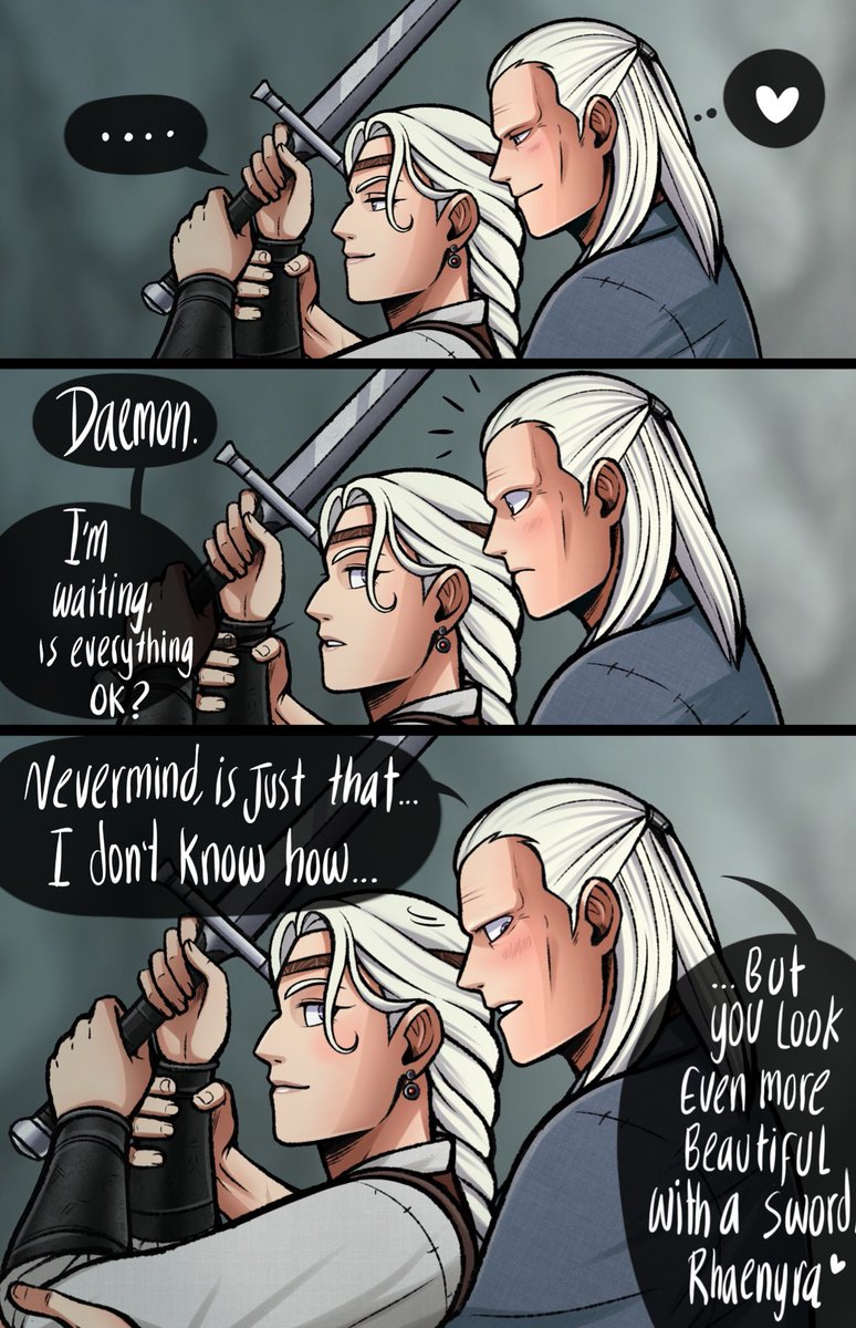 I like to think that at some point after that night Daemon taught Rhaenyra how to handle the basics of swordsmanship ❤️⚔️👑 #hotd #HouseOfTheDragon #HouseOfTheDragonfanart #hotdfanart