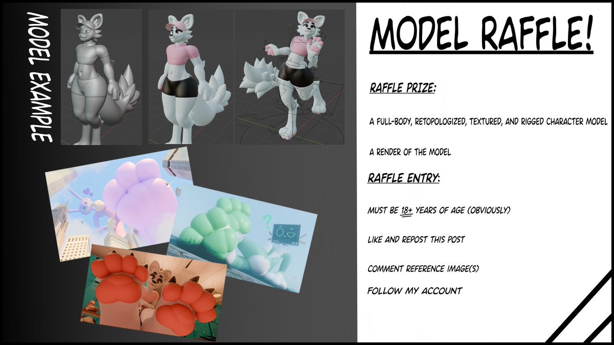 🚨I'm  holding a raffle!🚨 The winner will be decided on the 19th! Like, follow, repost, and comment your reference(s) below to join in! (Sorry the sheet sucks, I'm not very good at graphic design)