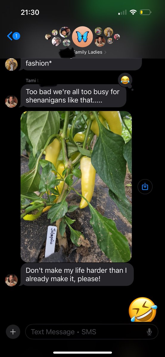 KKMmamaof8's tweet image. In case anyone needs a laugh and a look at rural living 🤣
This is my family’s group chat with us ladies.