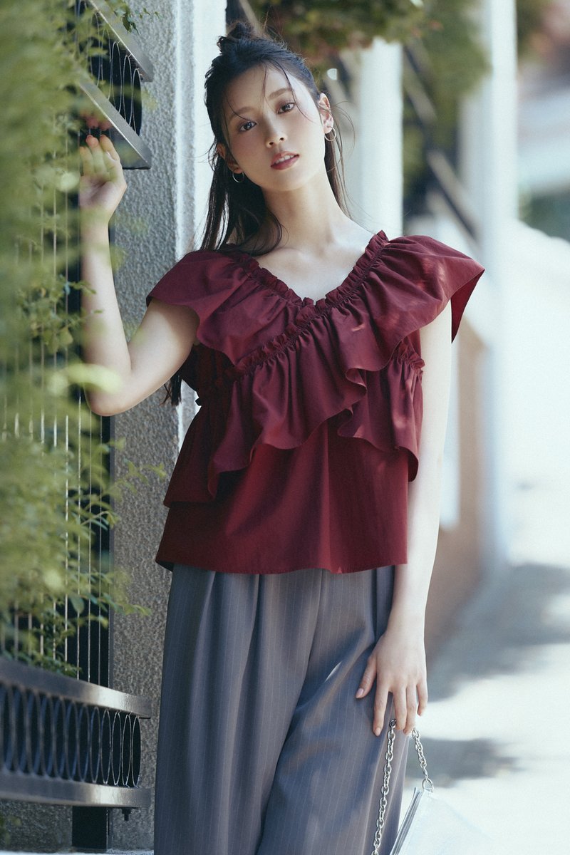 NATURAL BEAUTY BASIC
青色リボン付き七分袖　膝丈ワンピース NATURAL BEAUTY BASIC（ナチュラルビューティーベーシック
