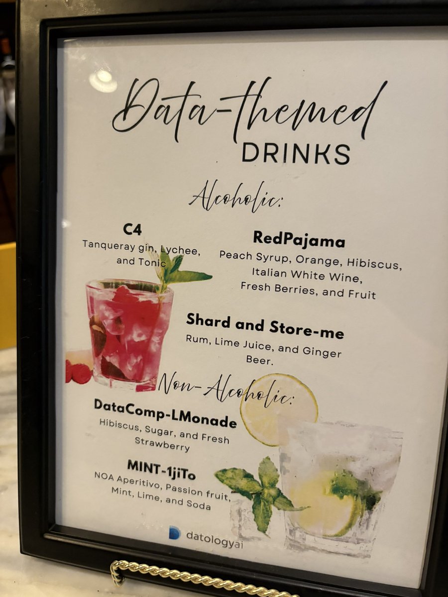 We got data themed drinks on tap