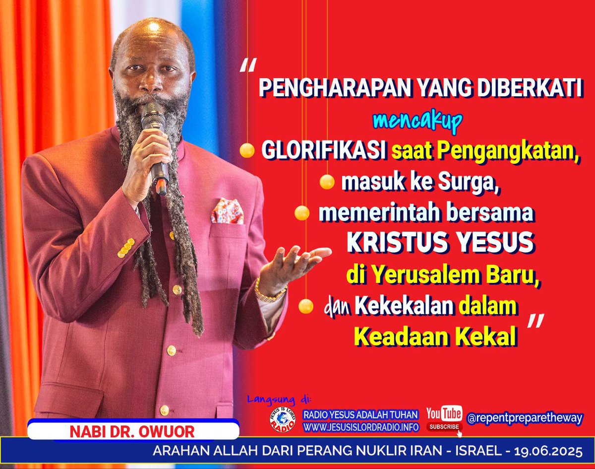 Roma 5 : 5
Dan pengharapan tidak mengecewakan, karena kasih Allah telah di curahkan di dalam hati kita oleh Roh Kudus yang telah dikaruniakan kepada kita.
#Mesiasakandatang