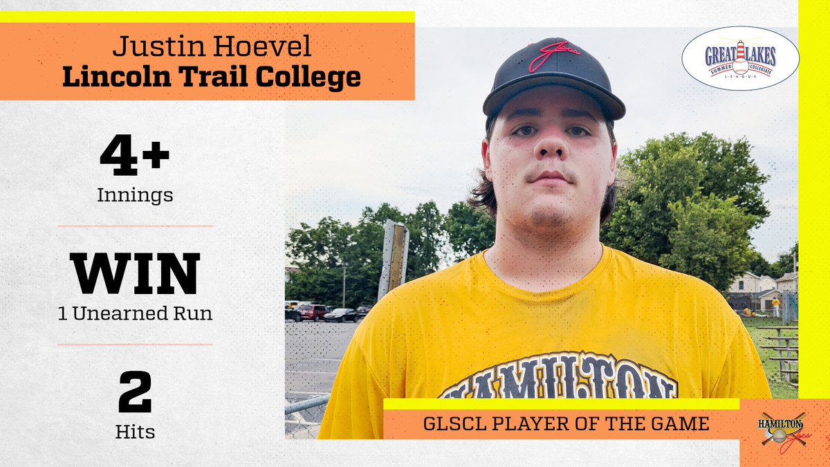 GLSCL Baseball (@glscl) on Twitter photo Tonight's #GLSCL Player of the Game was <a href="/HamiltonJoes/">Hamilton Joes</a> pitcher <a href="/HoevelJustin/">Justin Hoevel</a>. Hoevel took the ball beginning the resumption of a suspended game going 4+ innings earning his first victory of the season in a 6-2 win over the <a href="/SluggersGLSCL/">Flag City Sluggers</a>. Tonight's #GLSCL Player of the Game was <a href="/HamiltonJoes/">Hamilton Joes</a> pitcher <a href="/HoevelJustin/">Justin Hoevel</a>. Hoevel took the ball beginning the resumption of a suspended game going 4+ innings earning his first victory of the season in a 6-2 win over the <a href="/SluggersGLSCL/">Flag City Sluggers</a>.