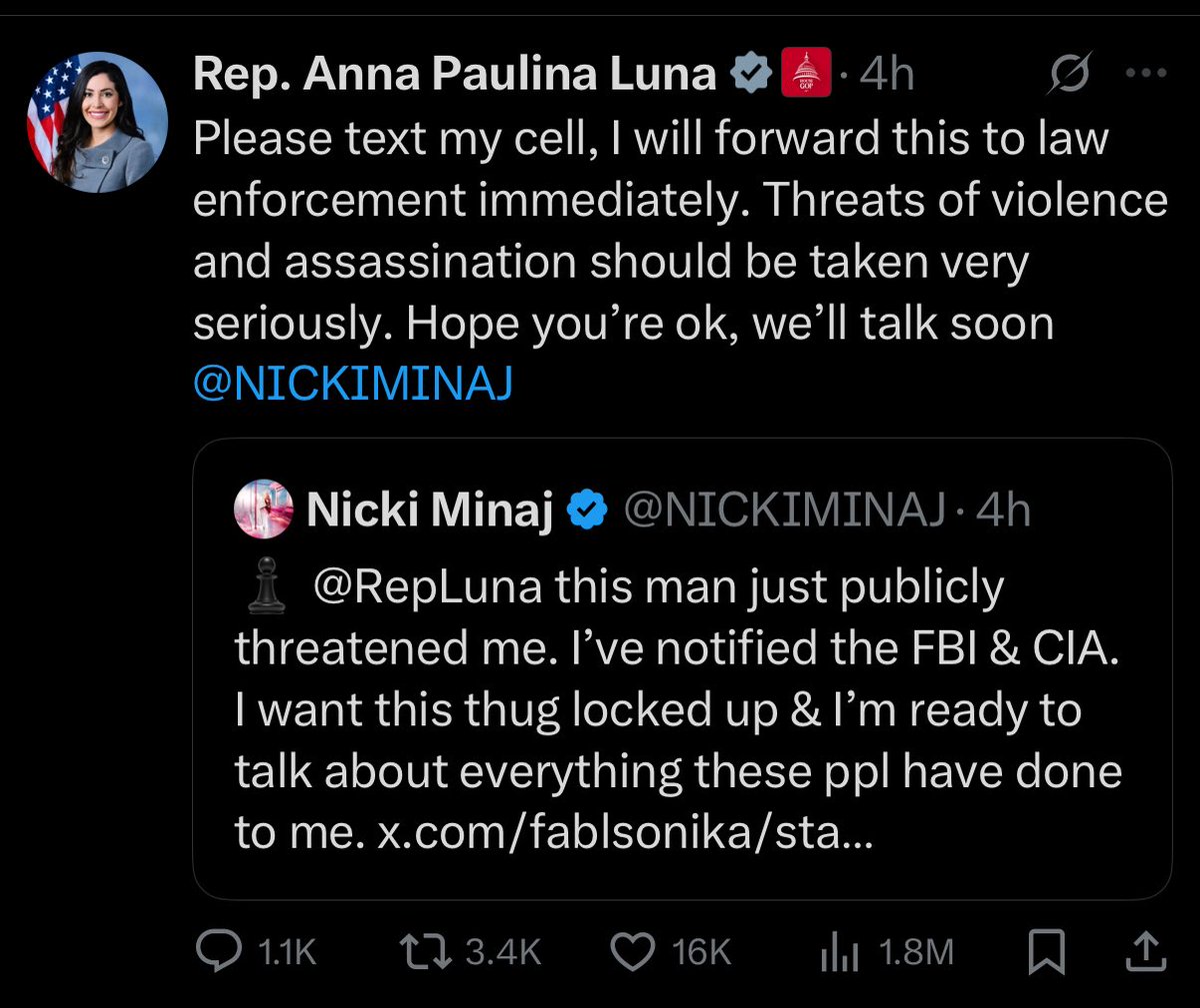 BenjaminGoggin's tweet image. Need more info on Nicki Minaj’s relationship with Anna Paulina Luna